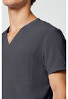 Pewter - Men's V-Neck Scrub Top (View 3)