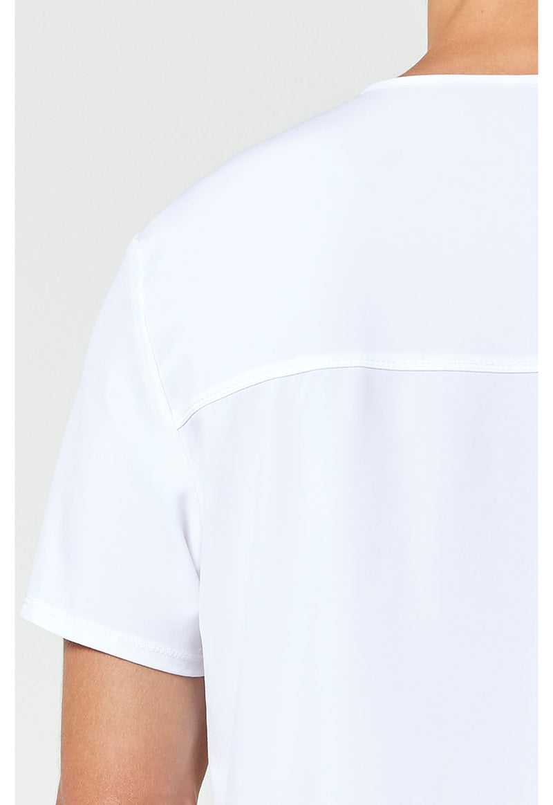 White - Men's V-Neck Scrub Top (View 4)