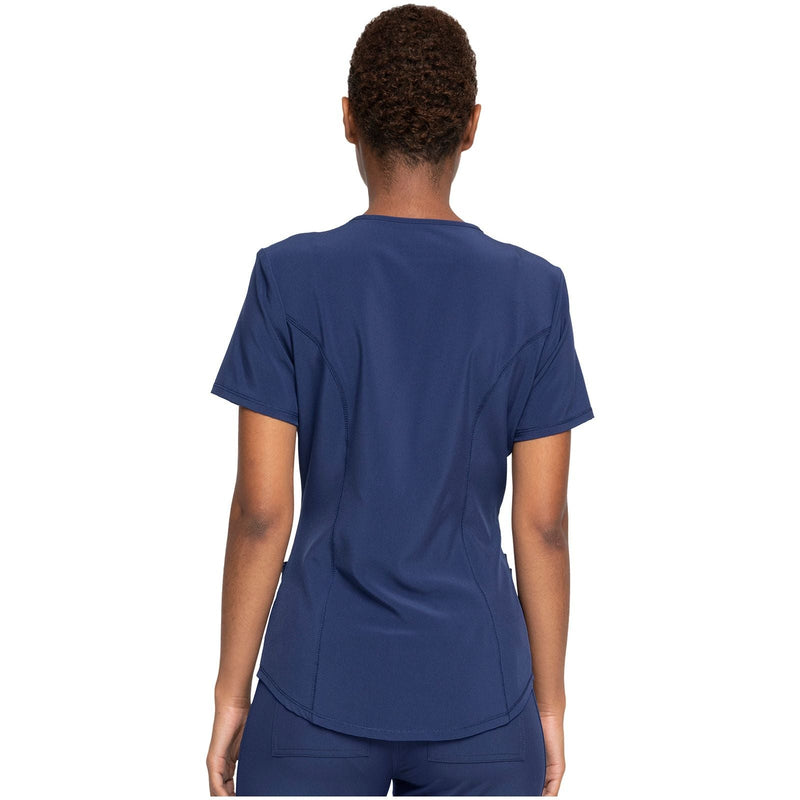 navy - Mock Wrap Top