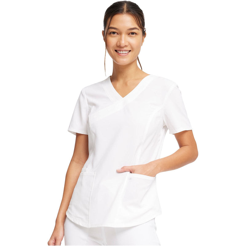 white - Mock Wrap Top