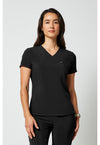 Black - Cherokee Allura Women Scrub Top - Front View