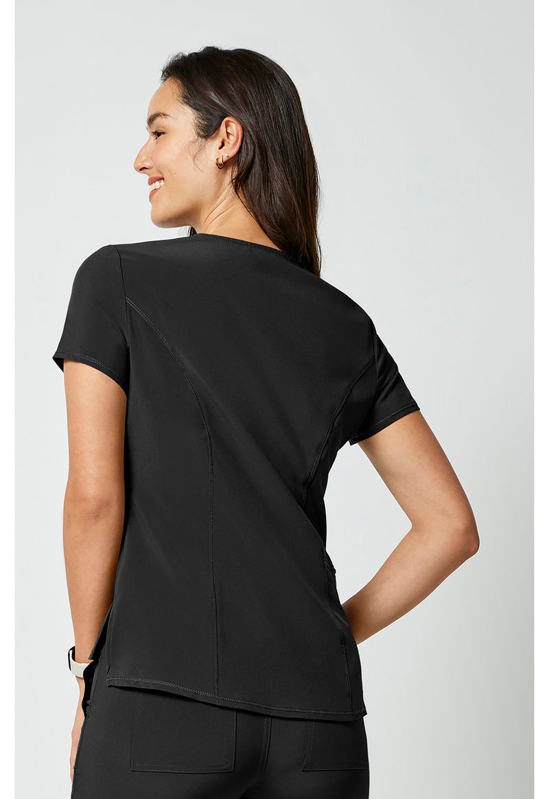 Black - Cherokee Allura Women Scrub Top - Back View