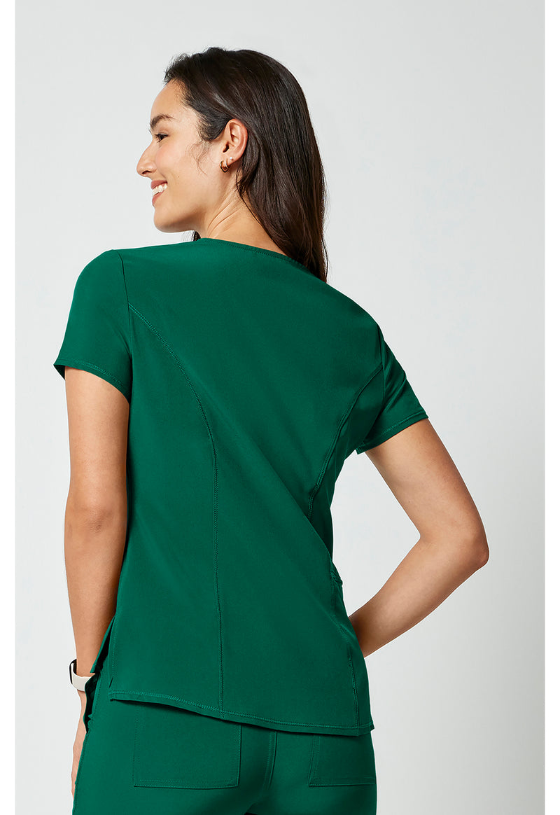 Hunter Green - Cherokee Allura Women Scrub Top - Back View