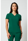 Hunter Green - Cherokee Allura Women Scrub Top - Front View