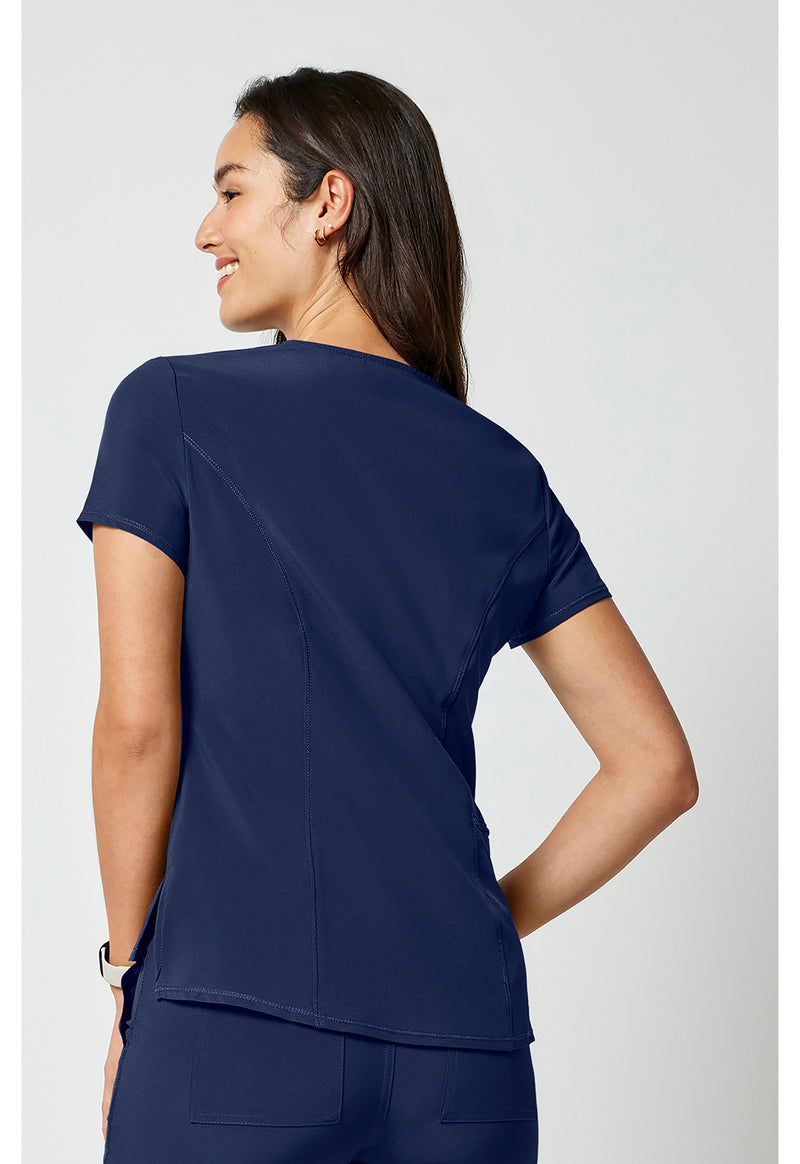 Navy - Cherokee Allura Women Scrub Top - Back View