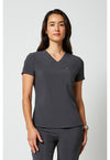 Pewter - Cherokee Allura Women Scrub Top - Front View