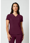 Wine - Cherokee Allura Women Scrub Top - Front View