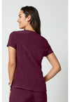 Wine - Cherokee Allura Women Scrub Top - Back View