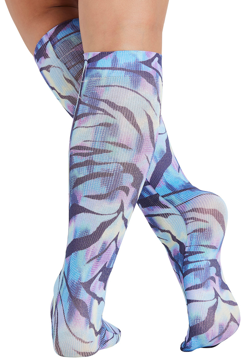 Wild Abstract - Knee High 8-15 mmHg Compression Sock (Back)