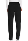 Black - Women's Natural Rise Tapered Leg Pull-On Scrub Pants – Petite (Back)