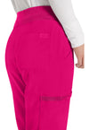 Hot Pink - Women's Natural Rise Tapered Leg Pull-On Scrub Pants – Petite (View 4)