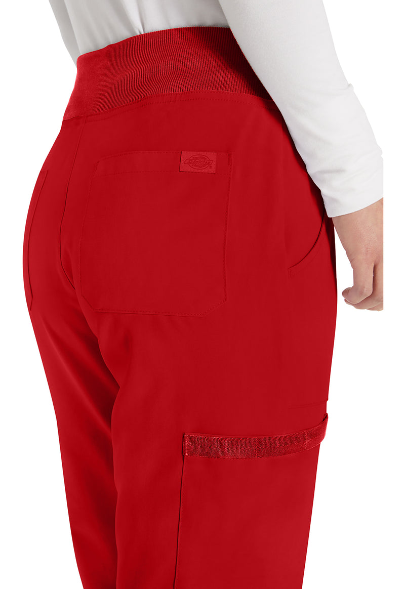 Red - Women's Natural Rise Tapered Leg Pull-On Scrub Pants – Petite (View 4)