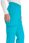 Turquoise - Women's Natural Rise Tapered Leg Pull-On Scrub Pants – Petite (View 3)
