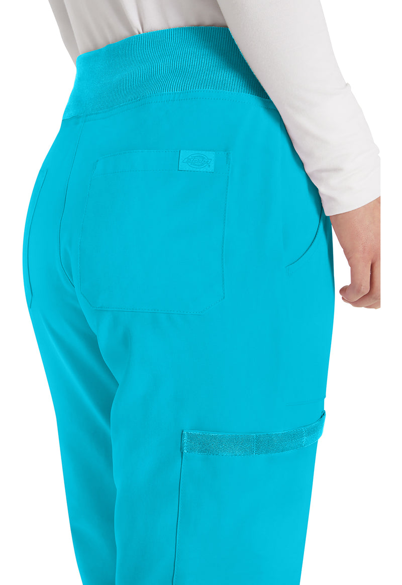 Turquoise - Women's Natural Rise Tapered Leg Pull-On Scrub Pants – Petite (View 4)