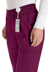 Wine - Women's Natural Rise Tapered Leg Pull-On Scrub Pants – Petite (View 2)