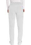 White - Women's Natural Rise Tapered Leg Pull-On Scrub Pants – Petite (Back)