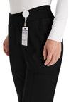 Black - Women's Natural Rise Tapered Leg Pull-On Scrub Pants – Tall (View 2)