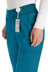 Caribbean Blue - Women's Natural Rise Tapered Leg Pull-On Scrub Pants – Tall (View 2)