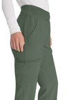 Olive - Women's Natural Rise Tapered Leg Pull-On Scrub Pants – Tall (View 3)