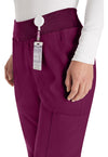 Wine - Women's Natural Rise Tapered Leg Pull-On Scrub Pants – Tall (View 2)