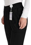 Black - Women's Natural Rise Tapered Leg Pull-On Scrub Pants – Regular (View 2)