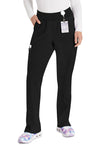 Black - Women's Natural Rise Tapered Leg Pull-On Scrub Pants