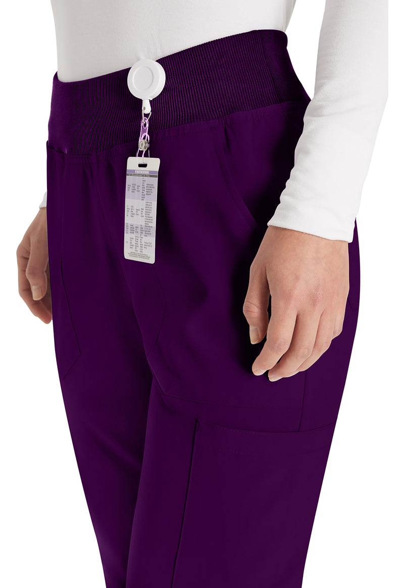 Eggplant - Women's Natural Rise Tapered Leg Pull-On Scrub Pants – Regular (View 2)