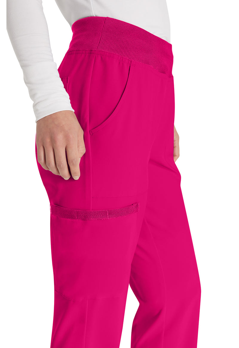 Hot Pink - Women's Natural Rise Tapered Leg Pull-On Scrub Pants – Regular (View 3)