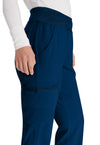Navy - Women's Natural Rise Tapered Leg Pull-On Scrub Pants – Regular (View 3)