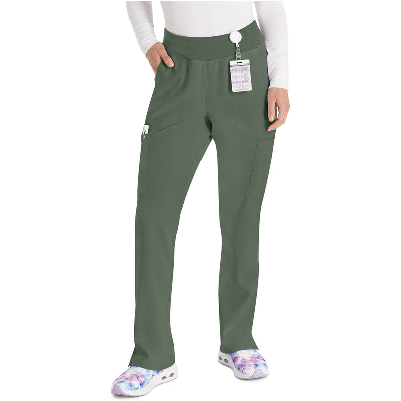 olive - Natural Rise Tapered Leg Pull-On Pant
