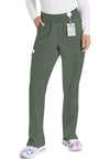 Olive - Women's Natural Rise Tapered Leg Pull-On Scrub Pants