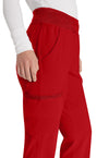 Red - Women's Natural Rise Tapered Leg Pull-On Scrub Pants – Regular (View 3)