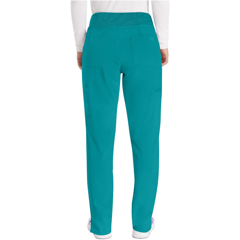 teal blue - Natural Rise Tapered Leg Pull-On Pant