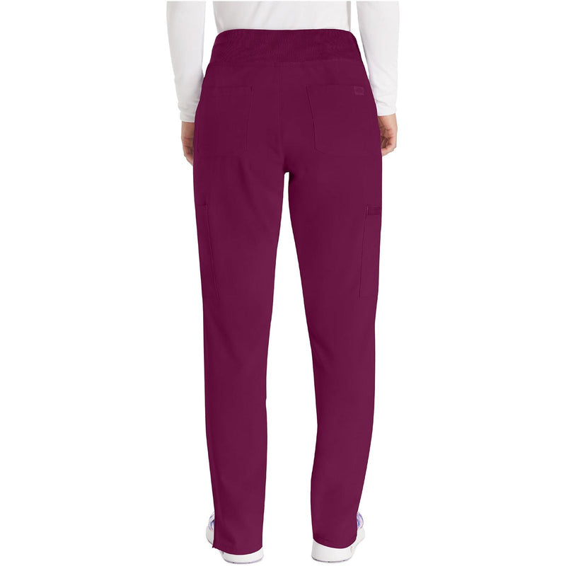 wine - Natural Rise Tapered Leg Pull-On Pant