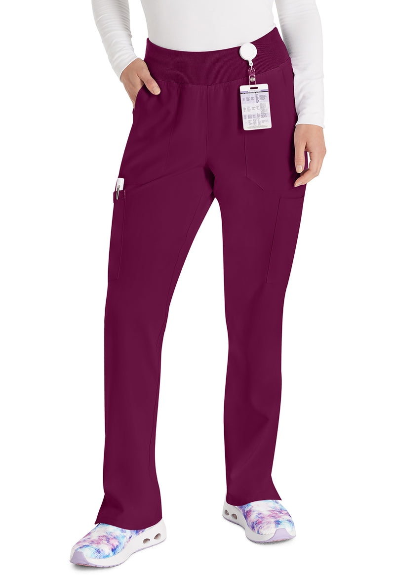 Wine - Dickies EDS Essentials Women Scrub Pants - Front View