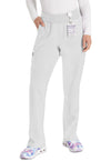 White - Women's Natural Rise Tapered Leg Pull-On Scrub Pants