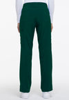 Hunter Green - Women's Mid Rise Straight Leg Drawstring Scrub Pants – Petite (Back)