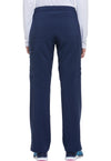 Navy - Women's Mid Rise Straight Leg Drawstring Scrub Pants – Petite (Back)