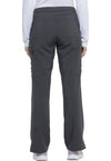 Pewter - Women's Mid Rise Straight Leg Drawstring Scrub Pants – Petite (Back)