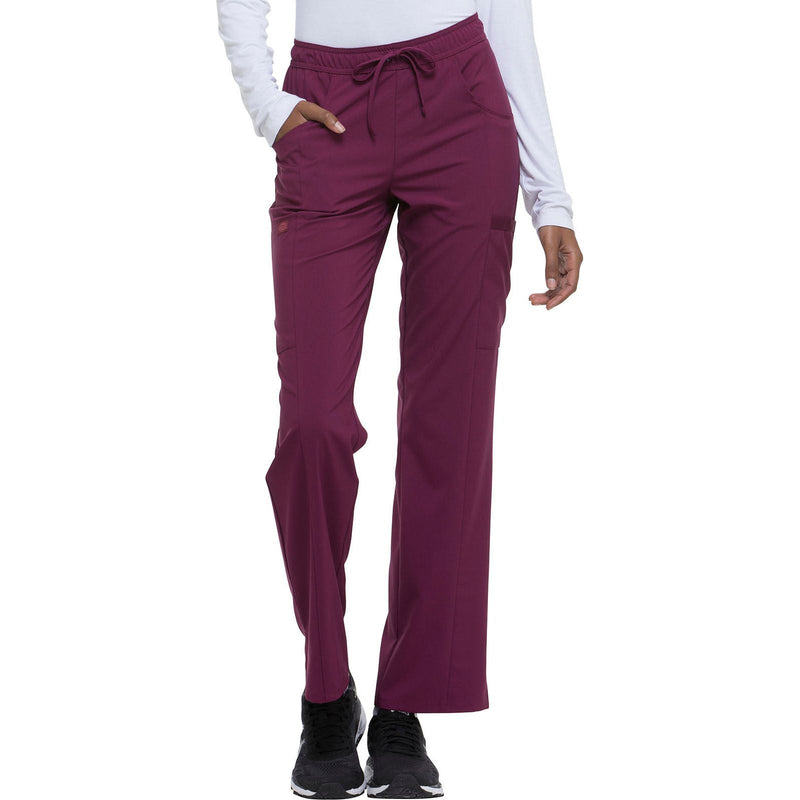wine - Mid Rise Straight Leg Drawstring Pant