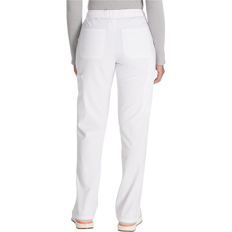 white - Mid Rise Straight Leg Drawstring Pant