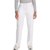 white - Mid Rise Straight Leg Drawstring Pant