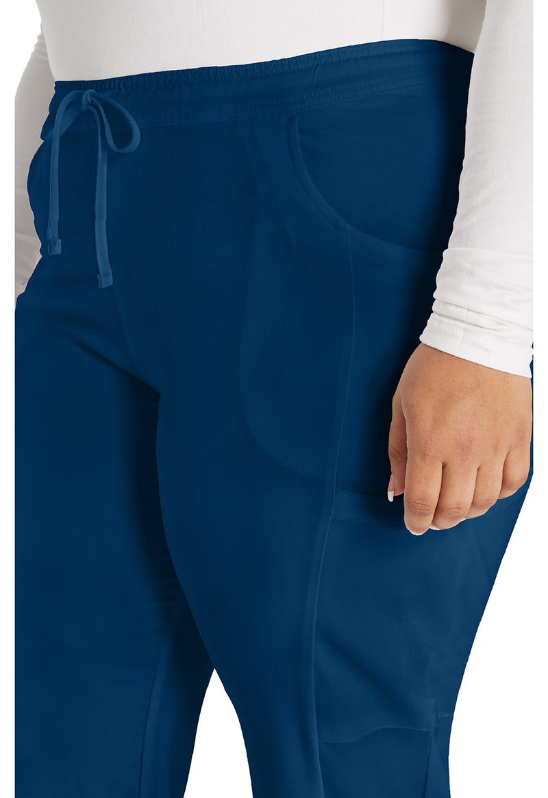 Navy - Women's Mid Rise Straight Leg Drawstring Scrub Pants – Regular (View 2)