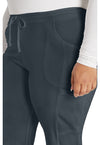 Pewter - Women's Mid Rise Straight Leg Drawstring Scrub Pants – Regular (View 2)