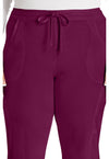 wine - Mid Rise Straight Leg Drawstring Pant (View 3)
