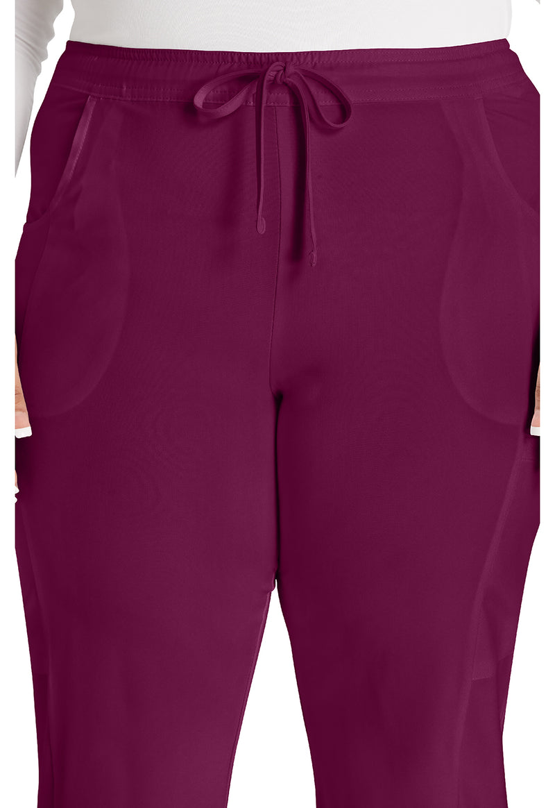 wine - Mid Rise Straight Leg Drawstring Pant (View 3)