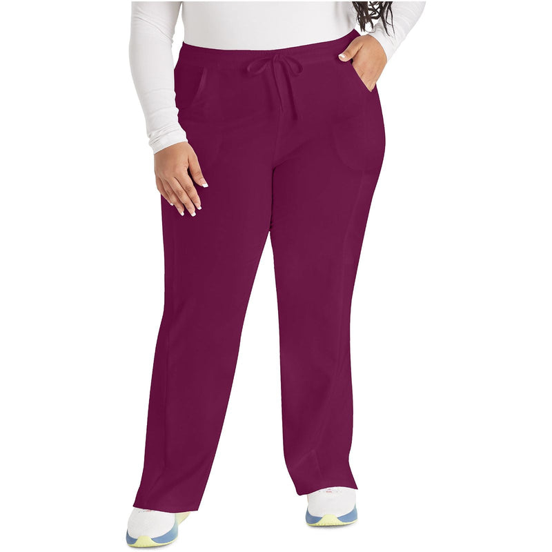 wine - Mid Rise Straight Leg Drawstring Pant