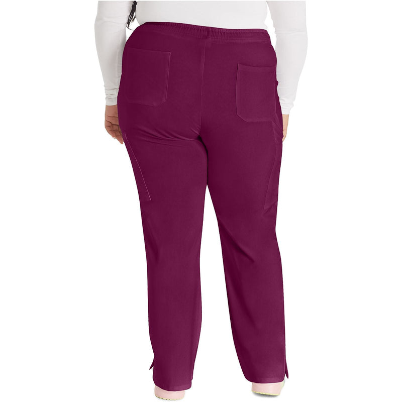 wine - Mid Rise Straight Leg Drawstring Pant