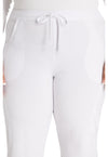 White - Women's Mid Rise Straight Leg Drawstring Scrub Pants – Regular (View 2)