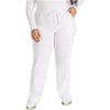 white - Mid Rise Straight Leg Drawstring Pant